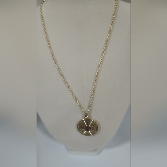 Aqua Jewelry - Aqua Gold and Red Pendant Necklace